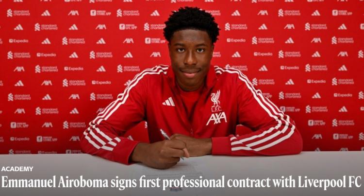 开云APP-官方:18岁后卫艾罗博马与利物浦签下首份职业合同